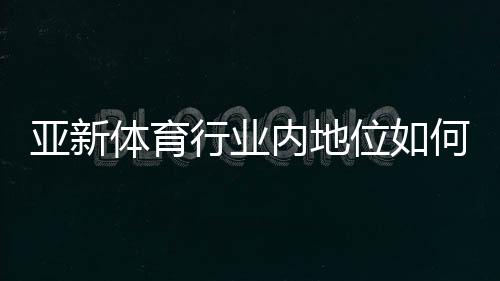亚新体育行业内地位如何?2026年市场份额、竞争力与发展前景深度解析
