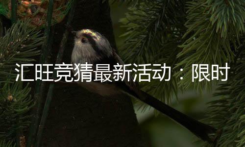 汇旺竞猜最新活动:限时福利与高额彩金等你来拿